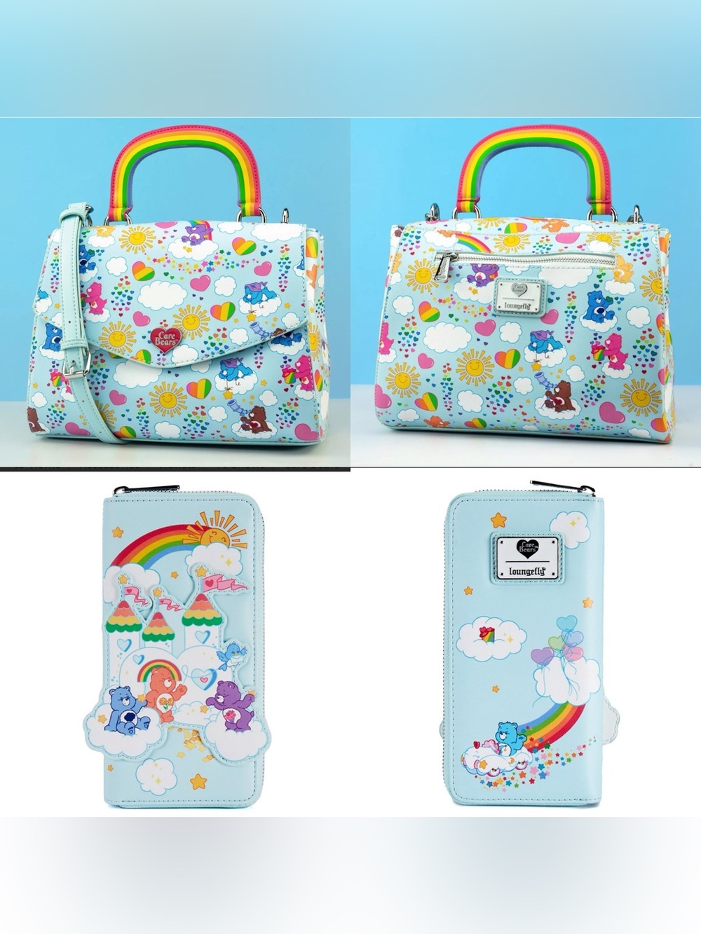 Loungefly Care Bears Allover
Print Rainbow
Handle Crossbody+wallet SET